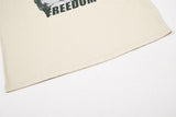 DAXUEN beige sleeveless woman's face graphic tee