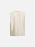 DAXUEN beige sleeveless woman's face graphic tee