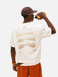 DAXUEN white oversized mountain landscape graphic tee