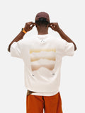 DAXUEN white oversized mountain landscape graphic tee