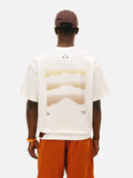 DAXUEN white oversized mountain landscape graphic tee