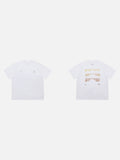 DAXUEN white oversized mountain landscape graphic tee