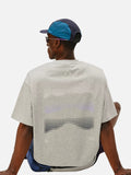 DAXUEN white oversized mountain landscape graphic tee