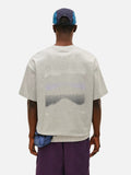 DAXUEN white oversized mountain landscape graphic tee