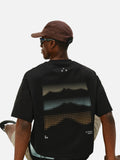 DAXUEN white oversized mountain landscape graphic tee