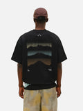 DAXUEN white oversized mountain landscape graphic tee