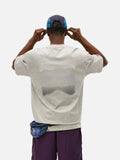 DAXUEN white oversized mountain landscape graphic tee