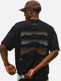 DAXUEN white oversized mountain landscape graphic tee