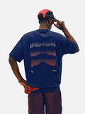 DAXUEN white oversized mountain landscape graphic tee