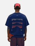 DAXUEN white oversized mountain landscape graphic tee