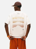 DAXUEN white oversized mountain landscape graphic tee