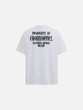 DAXUEN Oversized short-sleeved t-shirt with distressed text print