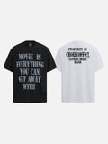 DAXUEN Oversized short-sleeved t-shirt with distressed text print