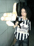 DAXUEN MT99 striped jersey polo shirt — model photo