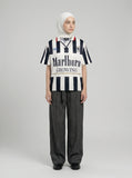DAXUEN MT99 striped jersey polo shirt — model photo