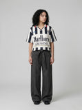 DAXUEN MT99 striped jersey polo shirt — model photo