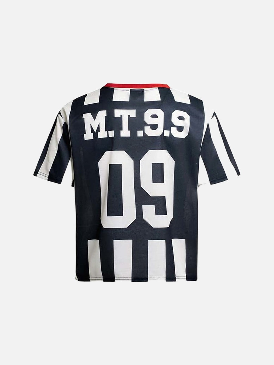 DAXUEN MT99 striped jersey polo shirt