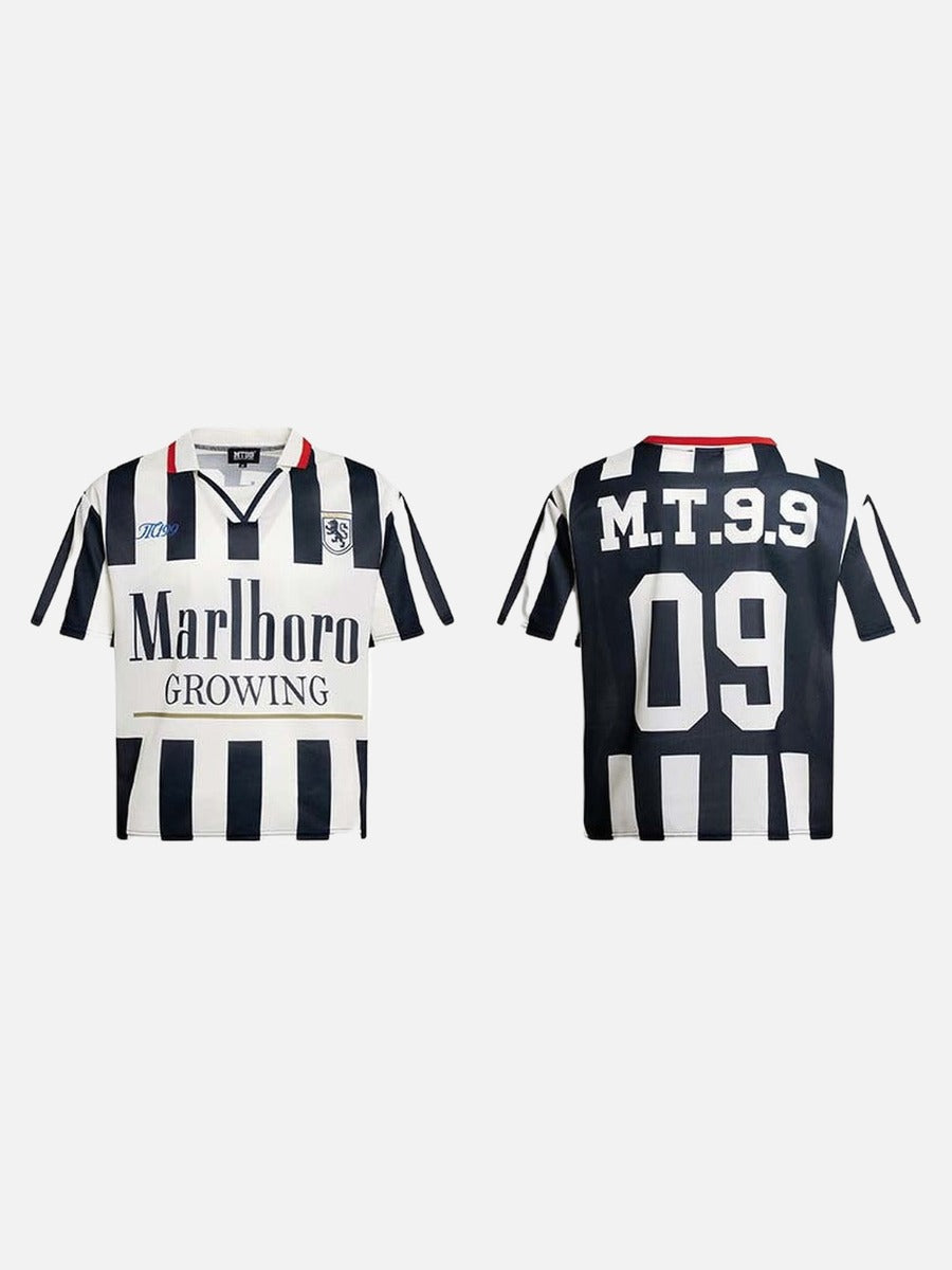 DAXUEN MT99 striped jersey polo shirt