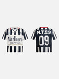 DAXUEN MT99 striped jersey polo shirt