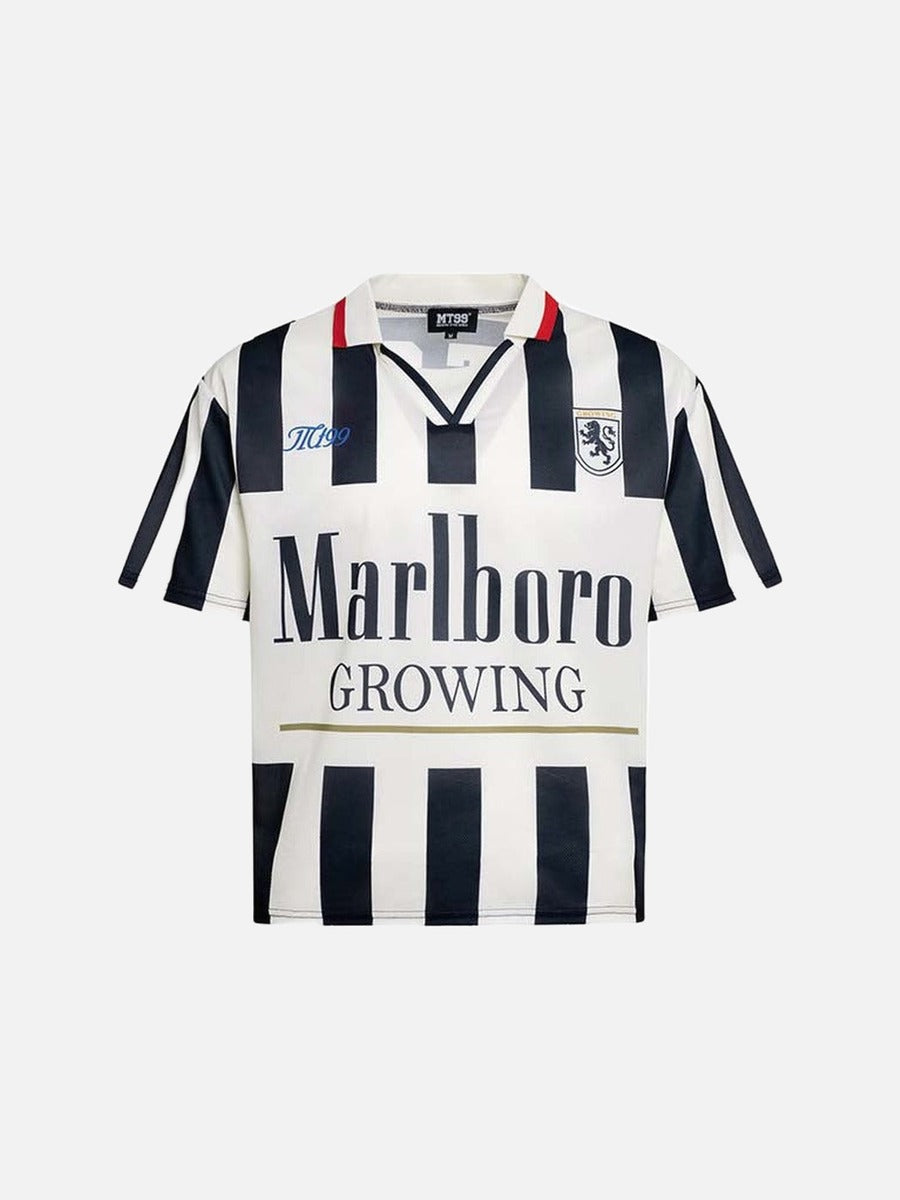 DAXUEN MT99 striped jersey polo shirt