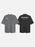 DAXUEN grey oversized mugshot graphic t-shirt