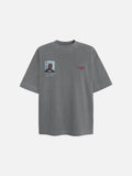 DAXUEN grey oversized mugshot graphic t-shirt