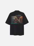 DAXUEN dark grey oversized mugshot graphic t-shirt