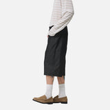 DAXUEN dark grey denim multi-button fly shorts