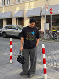 DAXUEN white oversized multi-color fish and starfish graphic t-shirt — model photo