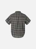 DAXUEN Multi-colored plaid short-sleeved button-up shirt
