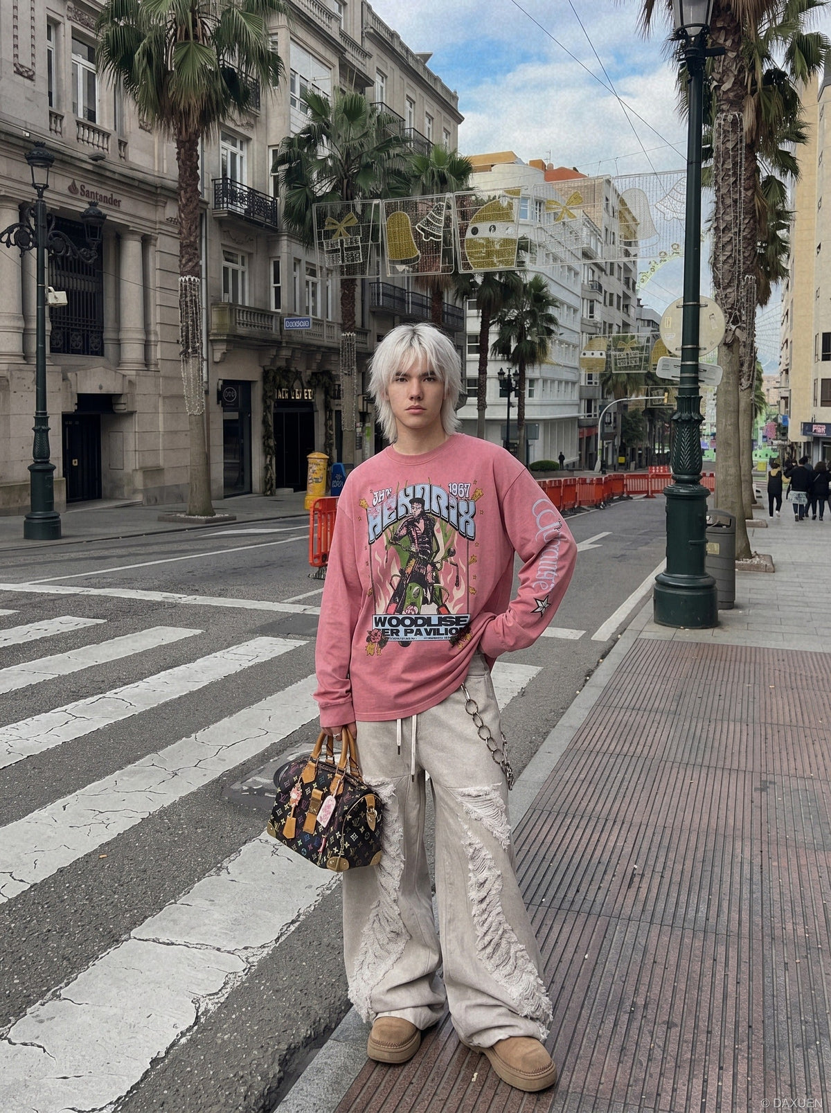 Multi-Colored Scooter Graphic Long Sleeve Tee