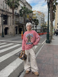 Multi-Colored Scooter Graphic Long Sleeve Tee