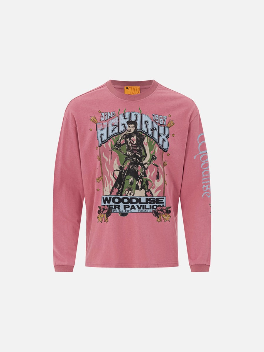 Multi-Colored Scooter Graphic Long Sleeve Tee