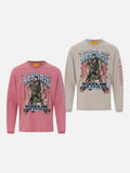 Multi-Colored Scooter Graphic Long Sleeve Tee