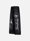 DAXUEN black oversized multi-graphic knit sweatpants