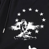 DAXUEN black oversized multi-graphic knit sweatpants