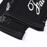 DAXUEN black oversized multi-graphic knit sweatpants