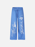 DAXUEN black oversized multi-graphic knit sweatpants