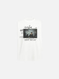 DAXUEN faded blue multi-layered graphic short-sleeve t-shirt