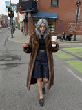 DAXUEN dark indigo multi-layered denim wide-leg shorts — model photo