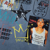 DAXUEN faded blue multi-panel graphic relaxed fit t-shirt