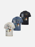 DAXUEN faded blue multi-panel graphic relaxed fit t-shirt