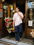 DAXUEN charcoal grey cargo pants with multiple pockets — model photo