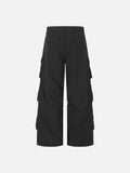 DAXUEN dark navy blue multi-pocket wide-leg cargo pants