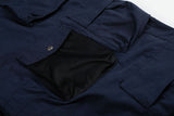 DAXUEN dark navy blue multi-pocket wide-leg cargo pants