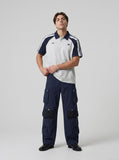 DAXUEN charcoal grey cargo pants with multiple pockets — model photo