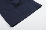 DAXUEN dark navy blue multi-pocket wide-leg cargo pants