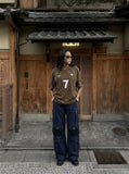 DAXUEN charcoal grey cargo pants with multiple pockets — model photo