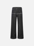 DAXUEN Wide-leg jeans with musical embroidery design