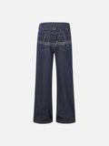 DAXUEN Wide-leg jeans with musical embroidery design